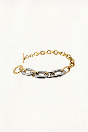 OVAL TWO TONE CHAIN BRACELET