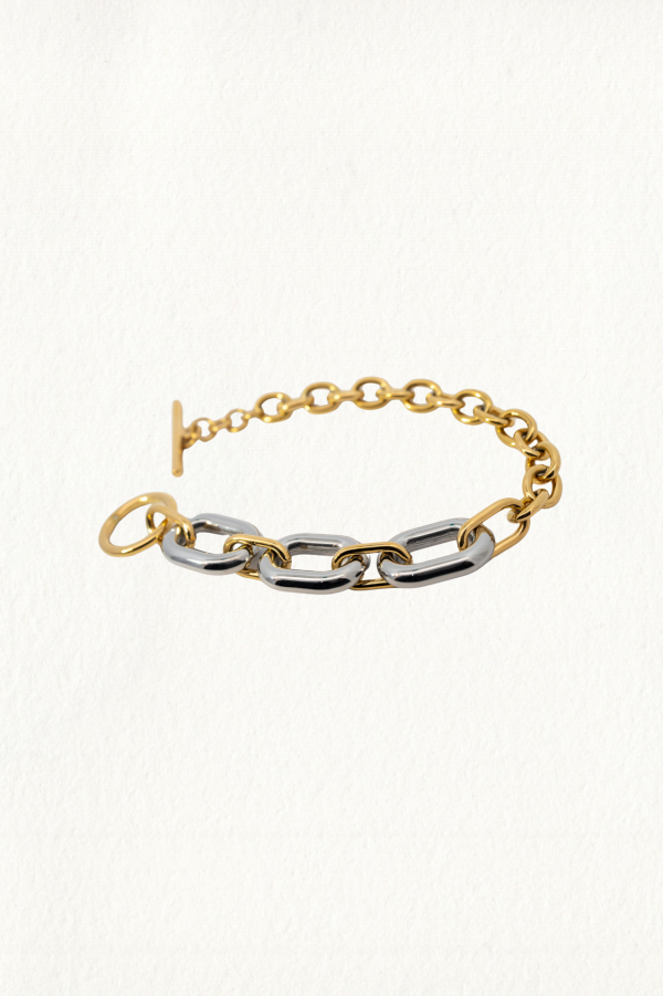 OVAL TWO TONE CHAIN BRACELET