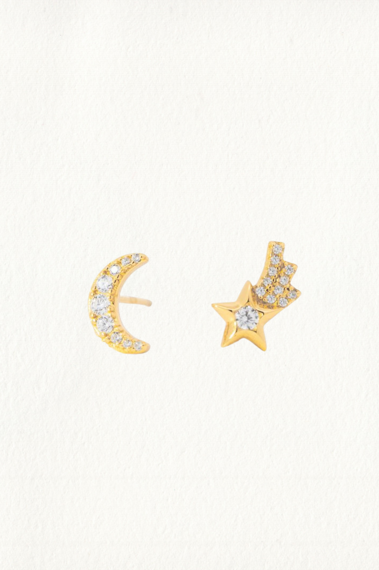 MOON & SHOOTING STAR STUD EARRINGS - Image 1