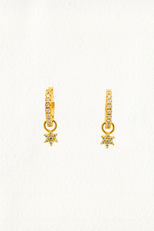 FLOWER CHARM HOOP EARRINGS