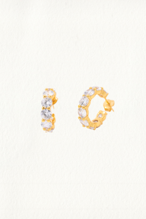 MIDI SPARKLER HOOP EARRINGS - Image 1