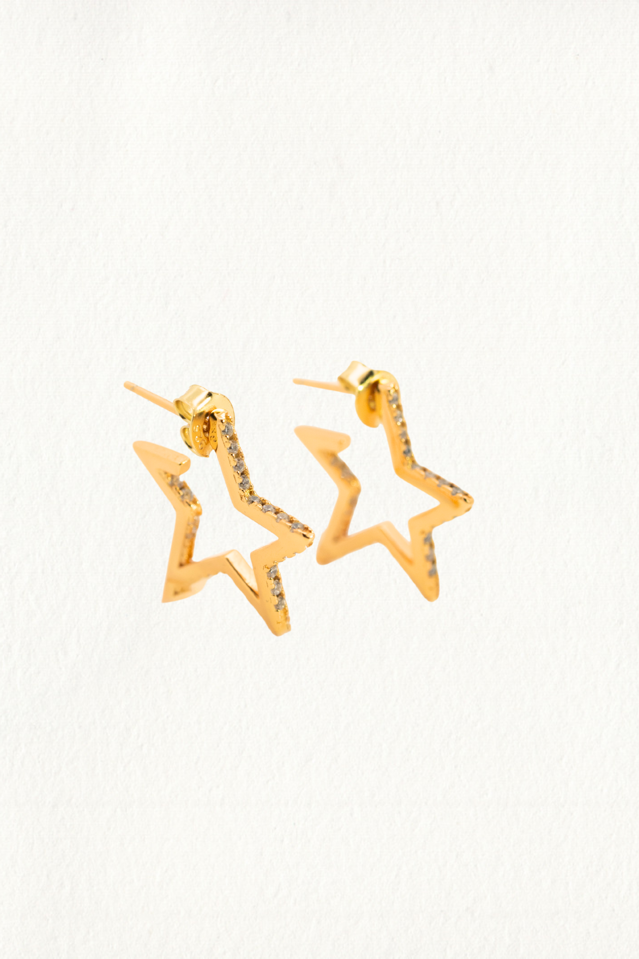 PAVE STAR STRUCK HOOP EARRINGS - Image 1