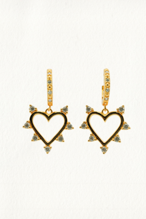 SPIKY HEART DROP HOOP EARRINGS - Image 1