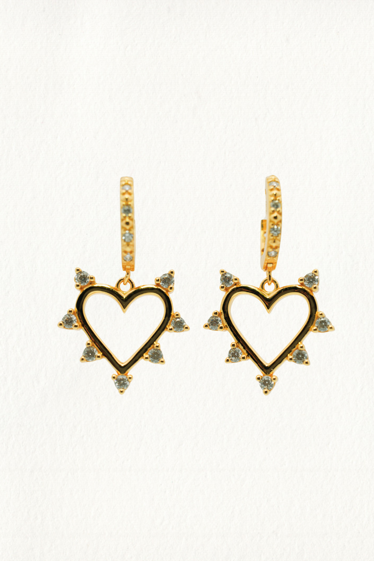 SPIKY HEART DROP HOOP EARRINGS - Image 1