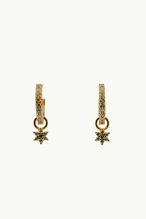 FLOWER CHARM HOOP EARRINGS