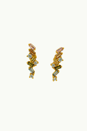SCATTERED PASTEL BAGUETTE STUD EARRINGS - Image 1