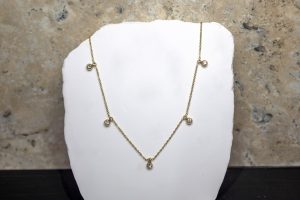 DANGLING DOUBLE STONE NECKLACE - Image 2