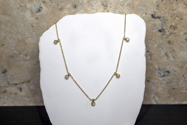 DANGLING DOUBLE STONE NECKLACE
