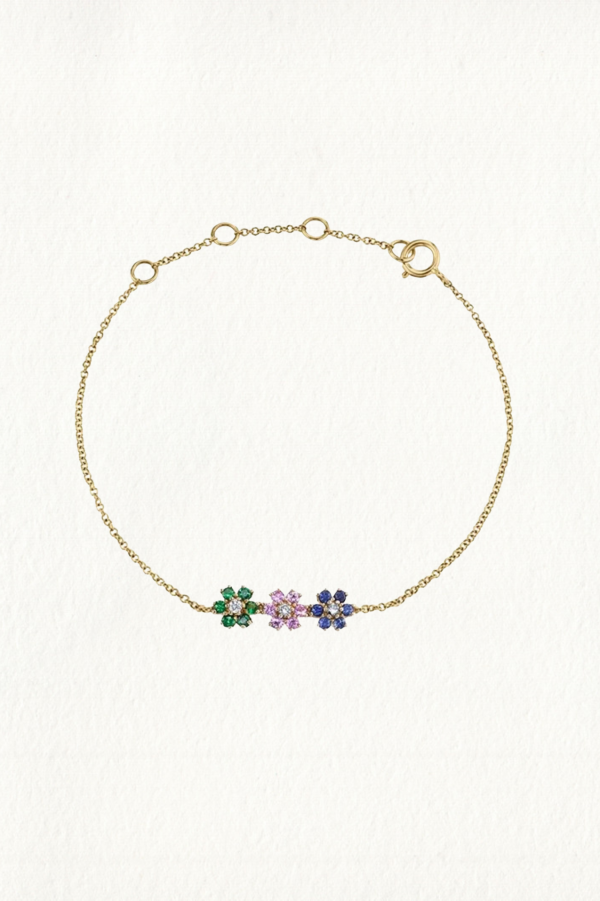 THREE DAISIES GEM BRACELET