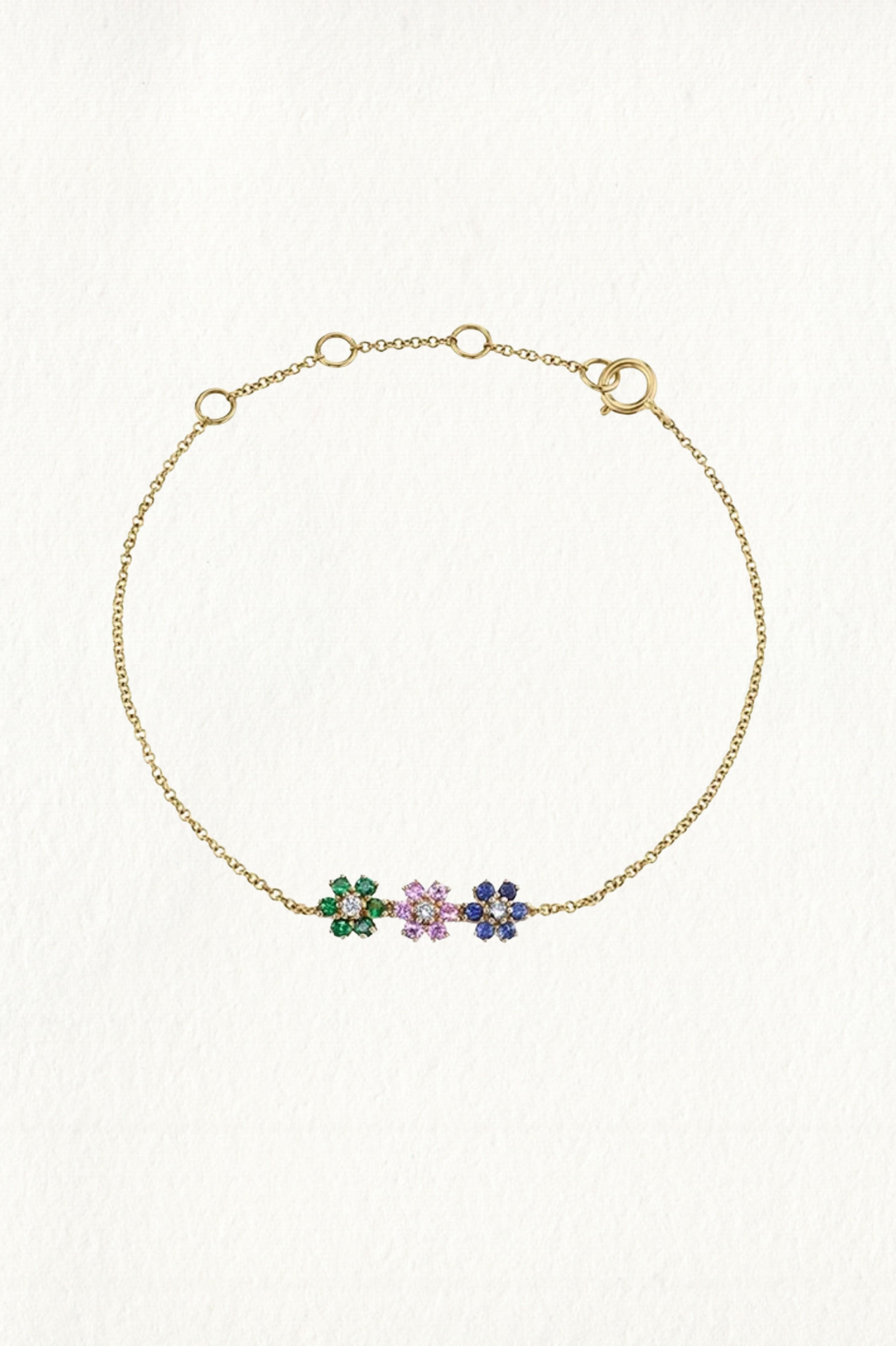 THREE DAISIES GEM BRACELET - Image 1