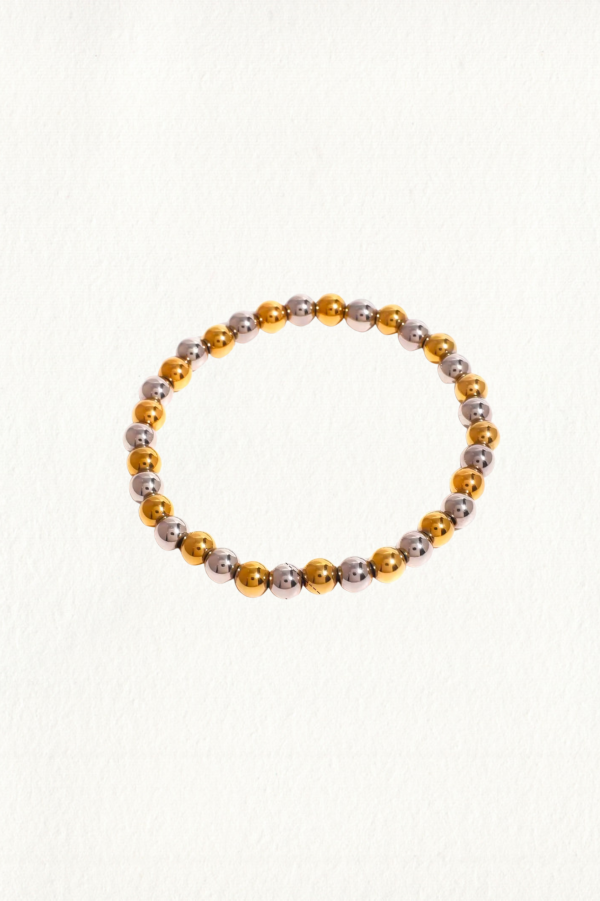 6MM TWO TONE BEAD BRACELET