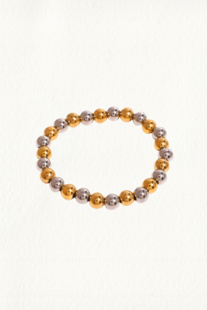 8MM TWO TONE BEAD BRACELET