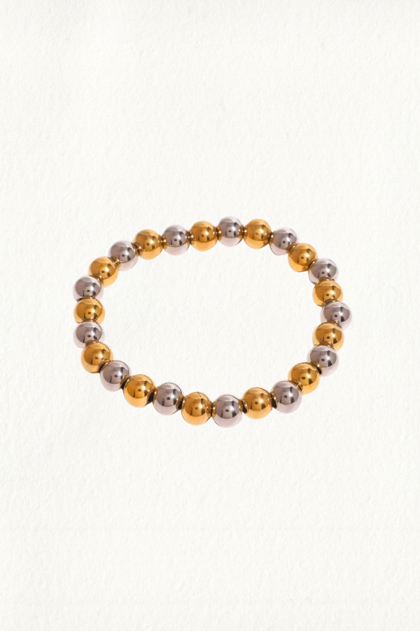 8MM TWO TONE BEAD BRACELET