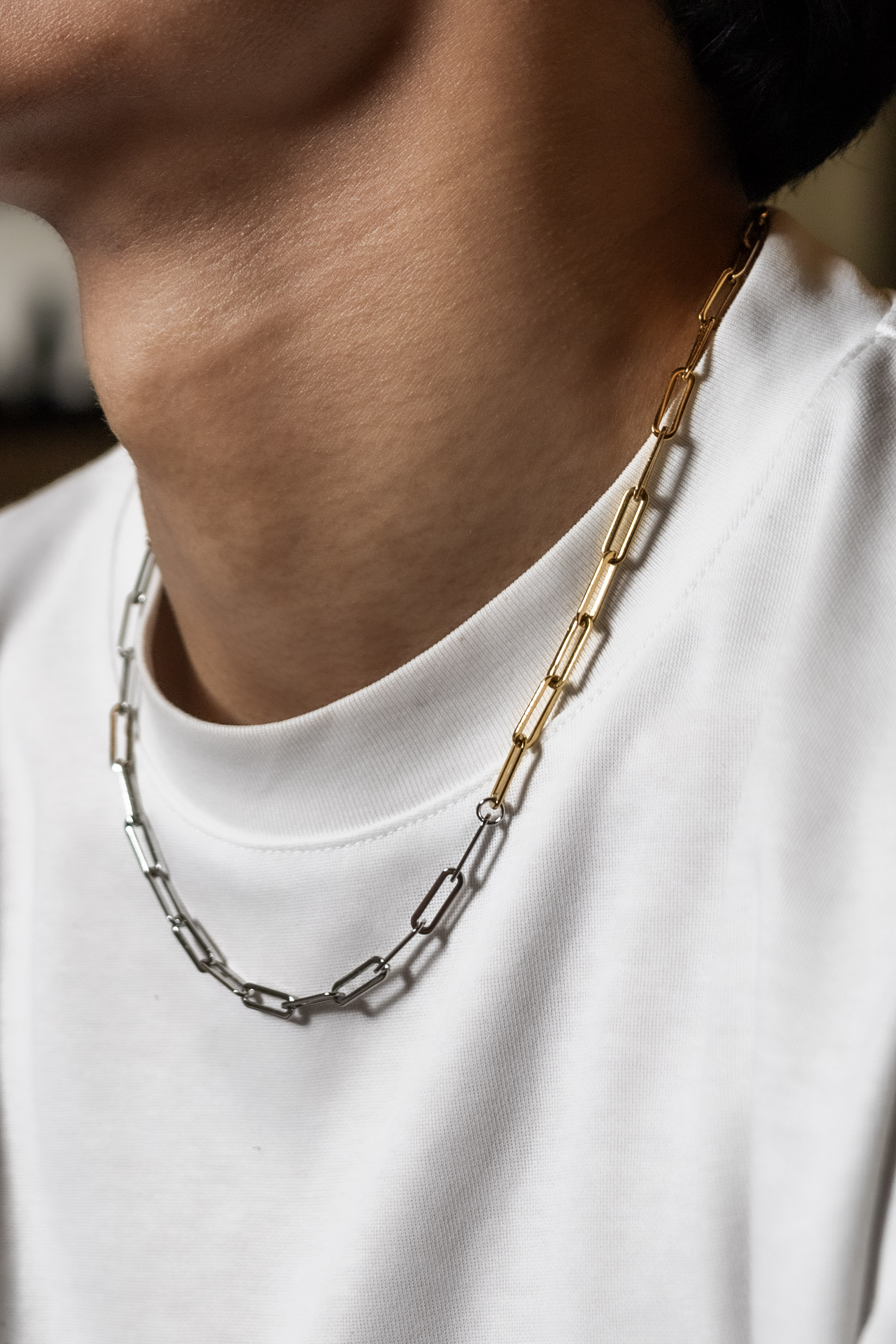 MEDIUM PAPERCLIP TWO TONE CHOKER - Image 3