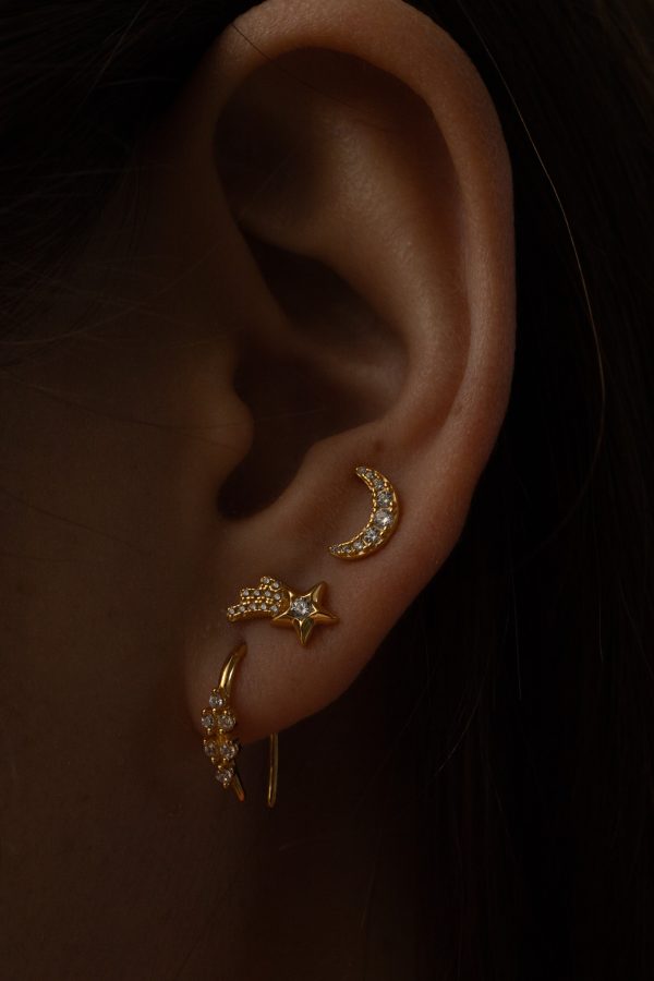 ELLIPTICAL CLUSTER THREADER EARRINGS