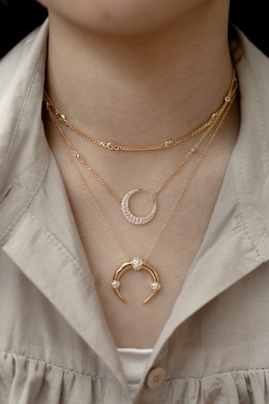 FLOATING BEZEL CURB CHAIN CHOKER NECKLACE - Image 2