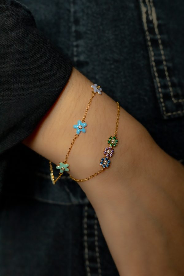 THREE DAISIES GEM BRACELET