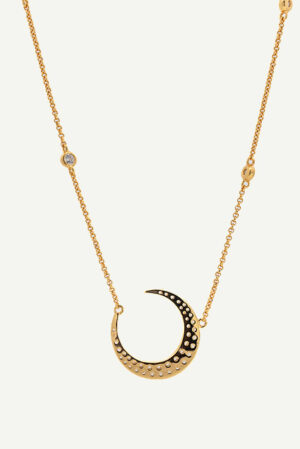 PAVE CRESCENT MOON NECKLACE - Image 2