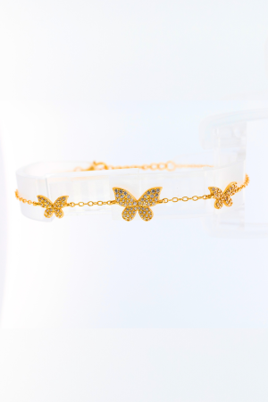 TRIPLE MICROPAVE BUTTERFLIES BRACELET