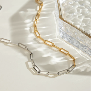 MEDIUM PAPERCLIP TWO TONE CHOKER - Image 2