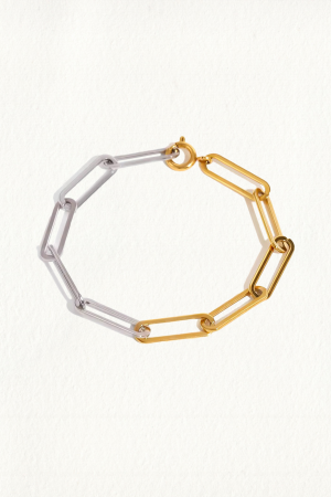 MEDIUM PAPERCLIP TWO TONE BRACELET