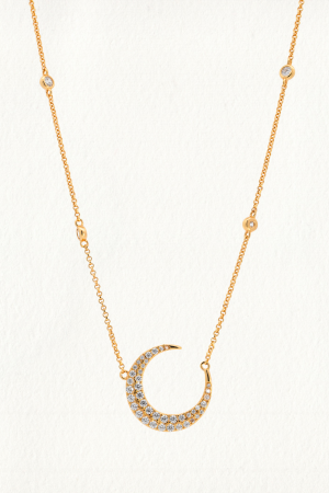 PAVE CRESCENT MOON NECKLACE