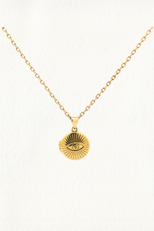 MINI WIDE EYE LOCKET NECKLACE