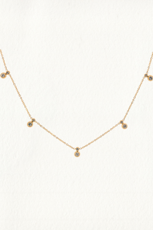 DANGLING DOUBLE STONE NECKLACE - Image 1