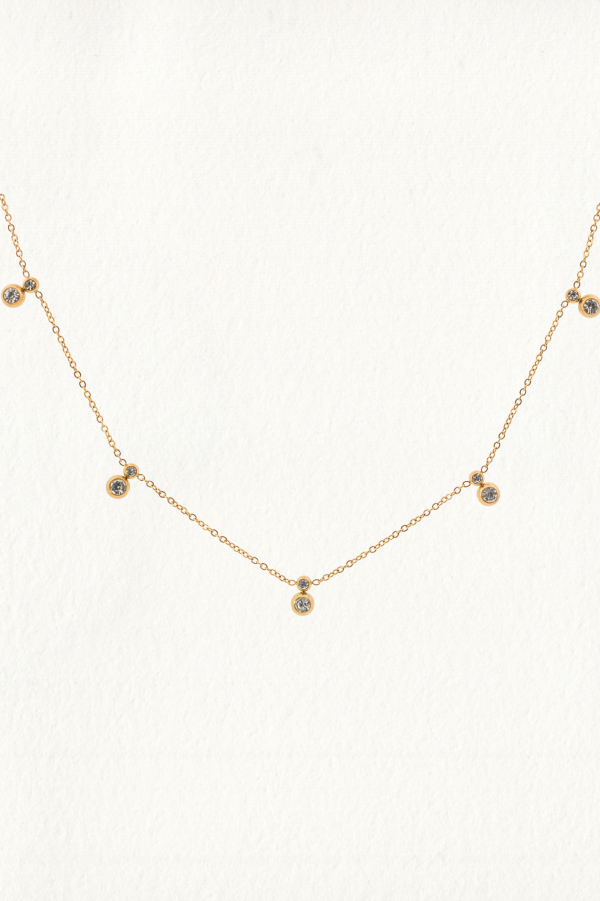 DANGLING DOUBLE STONE NECKLACE