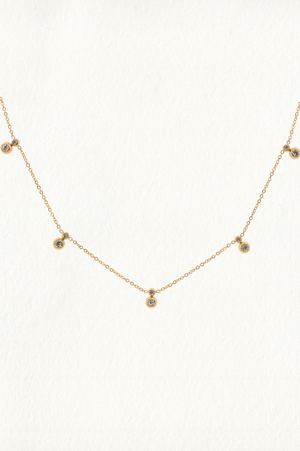 DANGLING DOUBLE STONE NECKLACE - Image 1