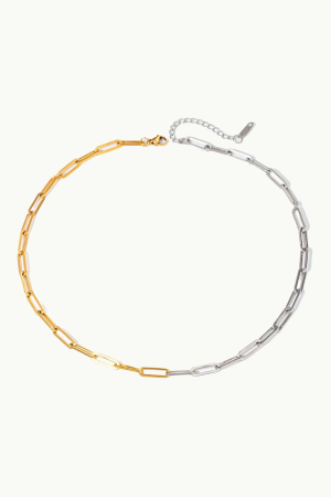 MEDIUM PAPERCLIP TWO TONE CHOKER