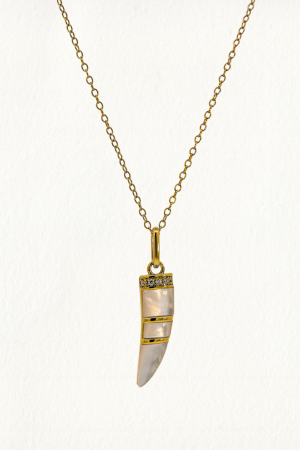 MOTHER OF PEARL HORN NECKLACE