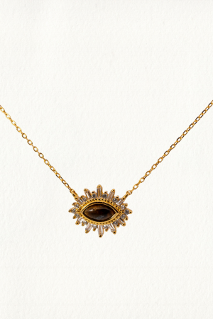 TIGER'S EYE MARQUISE BAGUETTES NECKLACE