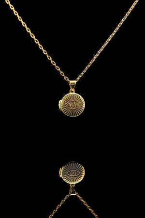 MINI WIDE EYE LOCKET NECKLACE - Image 2