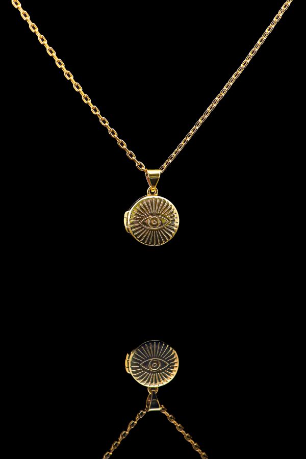 MINI WIDE EYE LOCKET NECKLACE