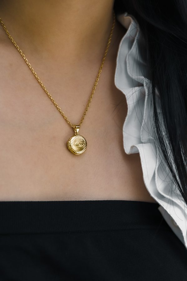 MINI WIDE EYE LOCKET NECKLACE