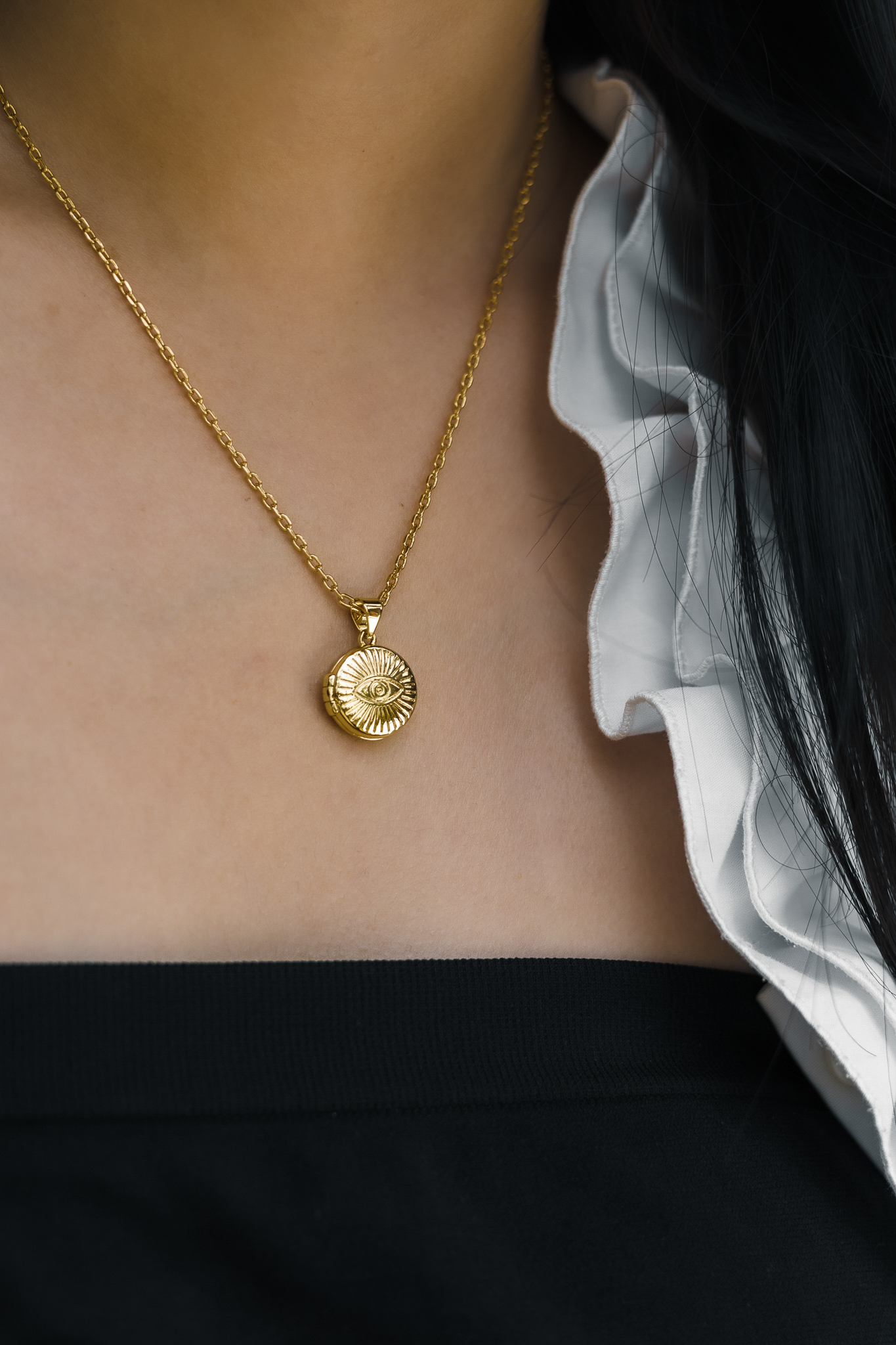 MINI WIDE EYE LOCKET NECKLACE - Image 5