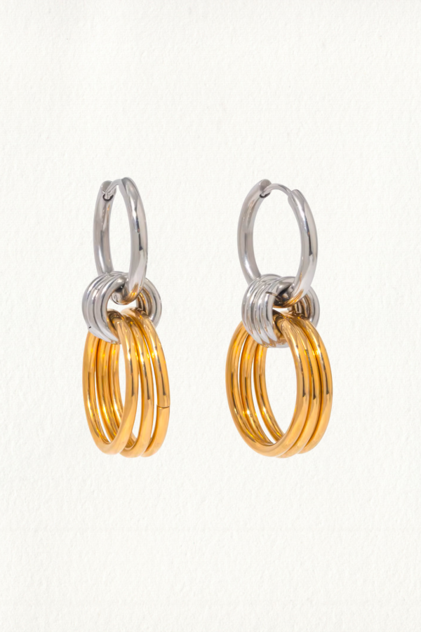 TRIPLE ROUND TWO TONE HOOPS