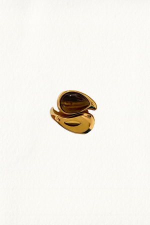 TIGER'S EYE DROP RING - Image 1
