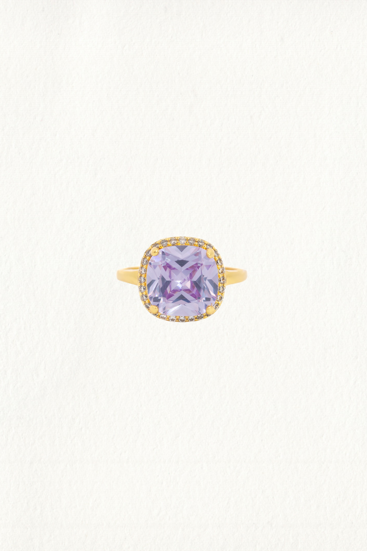 ROUNDED SQUARE LAVENDER COCKTAIL RING - Image 1