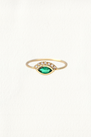 EMERALD MARQUISE EYE RING