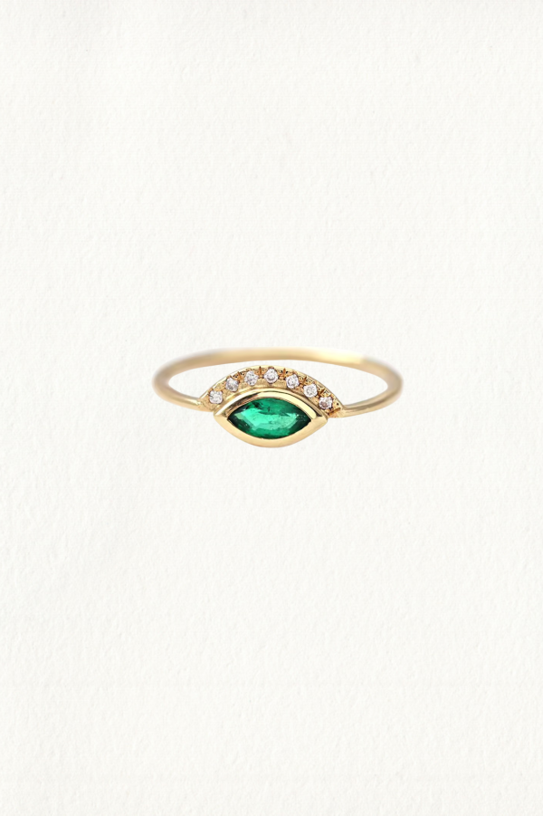 EMERALD MARQUISE EYE RING