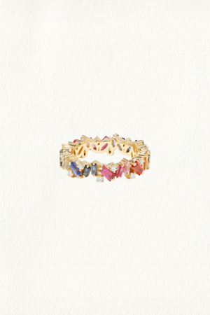 SCATTERED RAINBOW BAGUETTE RING