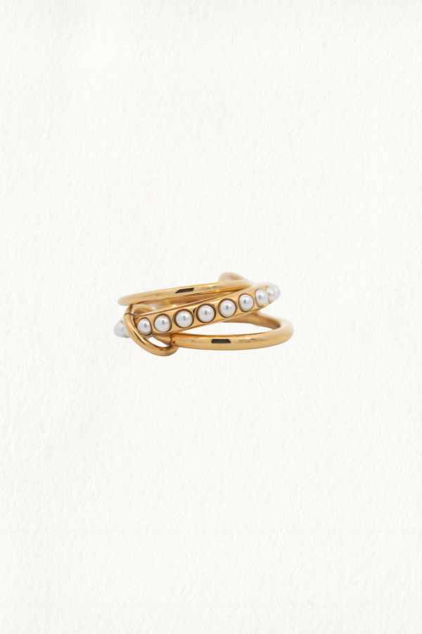 LINKED PEARL THREE BAND RING