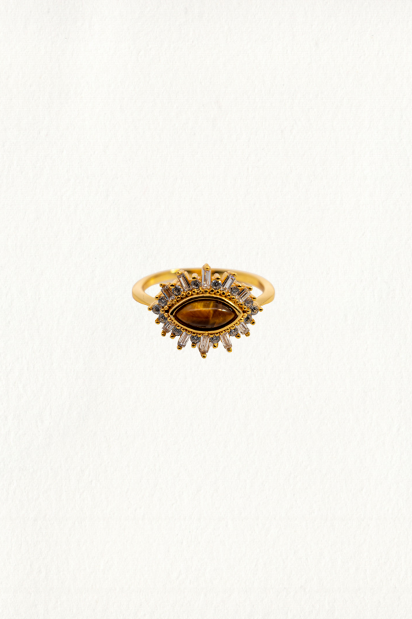 TIGER'S EYE MARQUISE BAGUETTES RING