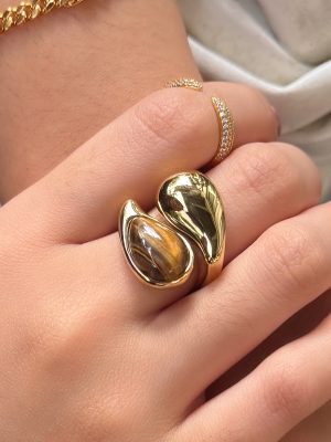 TIGER'S EYE DROP RING - Image 2