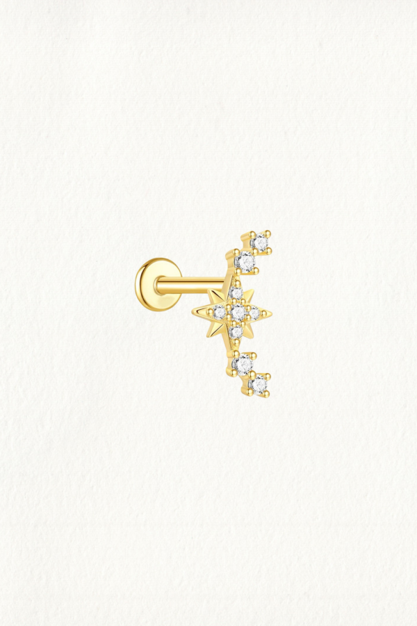 GOLD STAR GARLAND THREADED STUD EARRING