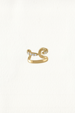 BAND AND PAVE CLAW EAR CUFF