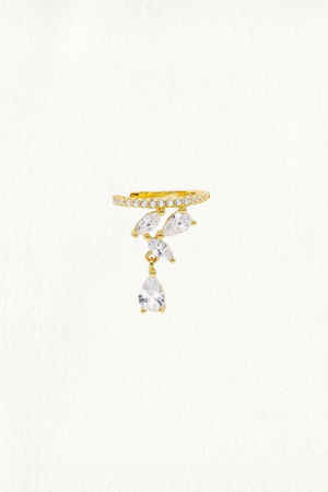 PEAR MARQUISE TEARDROP PAVE EAR CUFF - Image 1