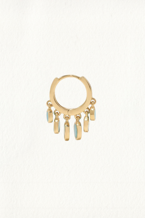 TURQUOISE SHAKER HOOP EARRINGS - Image 3